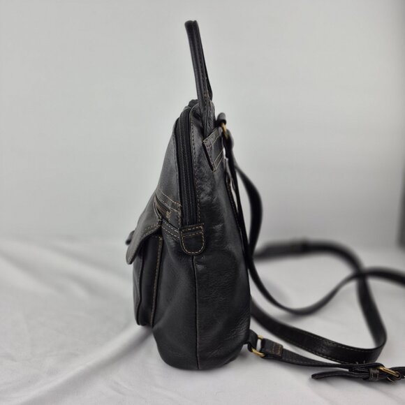 Vintage Fossil Small Black Leather Mini Back Pack - Picture 4 of 16